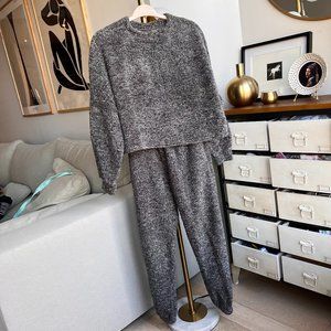 Fuzzy loungewear sweat set